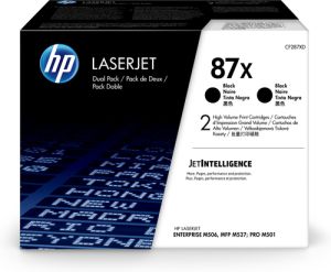 HP Paquete de 2 cartuchos de tóner negro Originales LaserJet 87X de alta capacidad