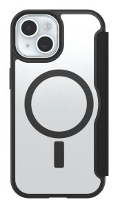 OtterBox React Folio para MagSafe Series para Apple iPhone 16e/15/14/13, transparente/negro