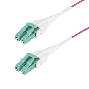 StarTech.com Cable de Fibra Óptica Multimodo OM4 LC a LC UPC de 15m - 50/125µm - 40G/100G - Violeta Érica - LOMMF/VCSE - Cable Uniboot de Fibra - Clasificación Riser OFNR