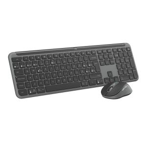 Logitech MK950 Signature Slim, teclado y ratón inalámbricos, diseño elegante, escritura y clics discretos, uso alternante de 3 dispositivos, Bluetooth, multisistema operativo, para Windows y Mac, QWERTY Español, Grafito