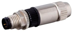 Zebra FWP-IOPLUGM-M8 conector M8 3-Pin Negro, Acero inoxidable