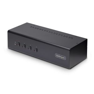 StarTech.com Switch Conmutador KVM de 4 Puertos y 2 Monitores DisplayPort - 4K 60Hz - Hub Ladrón 2 Puertos USB 5Gbps - 2x USB 2.0 HID - Teclas de Acceso Rápido y Botones - TAA