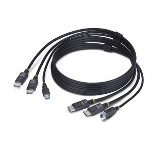 StarTech.com Cable KVM DisplayPort de Doble Pantalla con USB 5Gbps de 1,8m - 4K 60Hz - DP 1.2 - Cable para Conmutador KVM para Dos Monitores