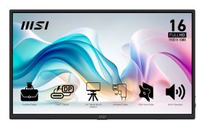 MSI PRO MP165 E6 Monitor portátil Negro 39,6 cm (15.6") LED 1920 x 1080 Pixeles