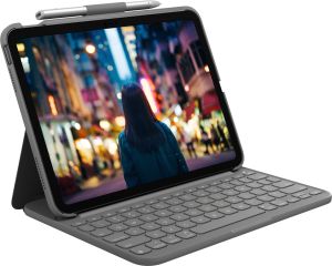 Logitech Slim Folio Gris Bluetooth QWERTY Danés, Finlandés, Noruego, Sueco