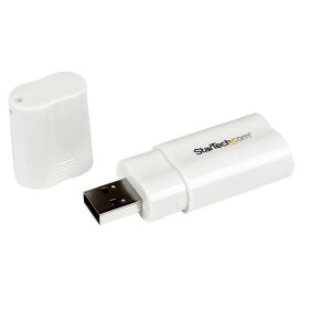 StarTech.com Tarjeta de Sonido Estéreo USB Externa Adaptador Conversor - Blanco