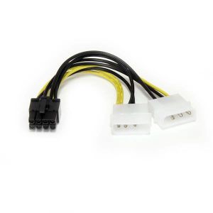 StarTech.com Cable de 15cm Adaptador de Alimentación de LP4 a PCI Express PCIe de 8 Pines para Tarjeta Gráfica
