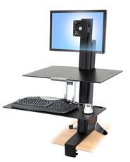 Ergotron WorkFit-S, Single LD with Worksurface+ Negro Panel plano Carro para administración de tabletas