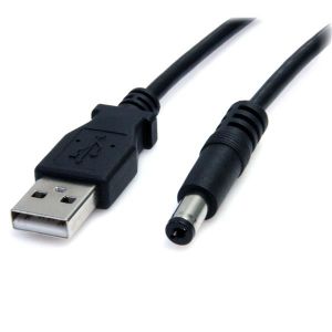 StarTech.com Cable Adaptador 2m USB A Macho a Conector Coaxial Barrel Alimentación Corriente Tipo M 5,5mm 5V DC