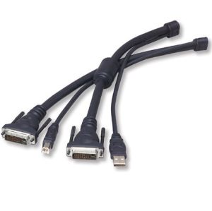 Belkin OmniView KVM Cables for SOHO Series with Audio, 1.8m, USB/DVI-I Dual Link cable para video, teclado y ratón (kvm) Negro 1,8 m