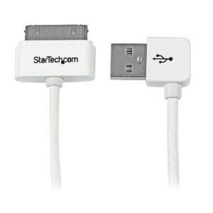 StarTech.com Cable Cargador 1m Conector Dock Connector de Apple 30 Pines a USB en Ángulo Derecho iPod iPhone iPad