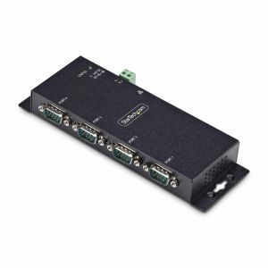 StarTech.com Adaptador Serie a Ethernet - Conversor RJ45 LAN IP a DB9 RS232 - Servidor de Dispositivos Serie de 4 Puertos - Carcasa de Metal - Dispositivos Serie Remotos - Pared o Carril DIN - TAA