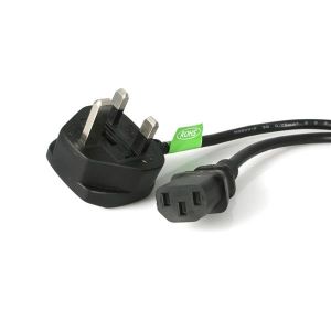 StarTech.com Cable de Alimentación Corriente de 3m para Ordenador C13 a Enchufe Británico Clavija Inglesa - BS 1363