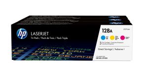HP Pack de ahorro de 3 cartuchos de tóner original LaserJet 128A cian/magenta/amarillo