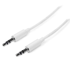 StarTech.com Cable de 3 metros Delgado de Audio Estéreo Mini Jack de 3,5mm - Blanco - Macho a Macho