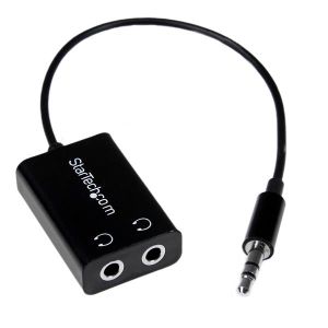 StarTech.com Adaptador Divisor Splitter de Auriculares Mini-Jack 3,5mm 3 pines Estéreo Macho a 2x Hembra