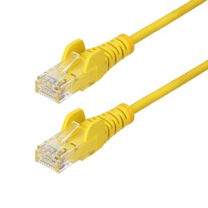 StarTech.com Cable de Red Ethernet CAT6 Delgado sin Enganches Amarillo de 50cm - Cable RJ45 Snagless Slim 28AWG - Alambre de Cobre Puro - PoE 100W - con Alivios de Tensión - LSZH - Probado con Fluke
