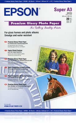 Epson Premium Glossy Photo Paper, DIN A3+, 250 g/m², 20 hojas