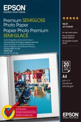 Epson Premium Semi-Gloss Photo Paper - A4 - 20 hojas