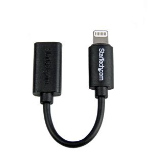 StarTech.com Cable Adaptador Lightning de 8 Pin a Micro USB B USB 2.0 para Apple iPod iPhone 5 iPad - Negro