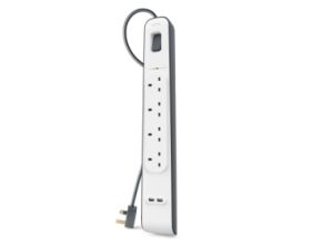 Belkin BSV401VF2M limitador de tensión 4 salidas AC Blanco 2 m