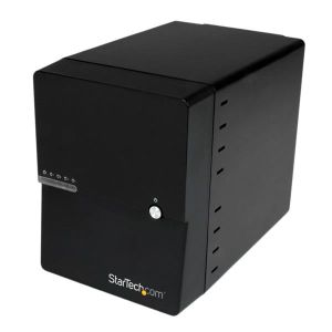 StarTech.com Caja Disco Duro Externo 4 Bahías de 3,5" SATA III USB 3.0 UASP RAID JBOD eSATA con Ventilador - Negro