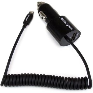 StarTech.com Cargador de Coche con Cable Lightning de Apple y Puerto USB 2.0 de Carga - Alto Poder 21 Watt / 4,2A
