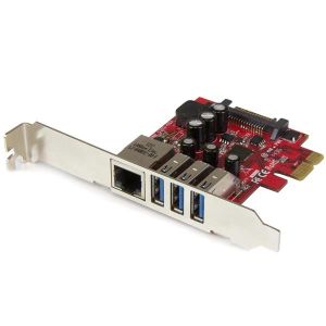 StarTech.com Tarjeta Adaptador de Red Ethernet Gigabit Combo con Hub Concentrador USB 3.0 de 3 Puertos