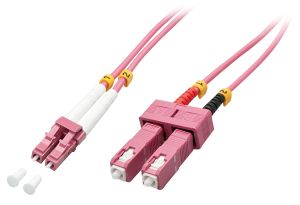 Lindy 46363 Cable de fibra óptica e InfiniBand 5 m LC SC Rosa