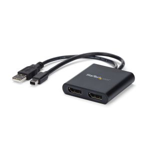 StarTech.com Splitter Multiplicador Mini DP a 2 puertos DisplayPort - Hub MST