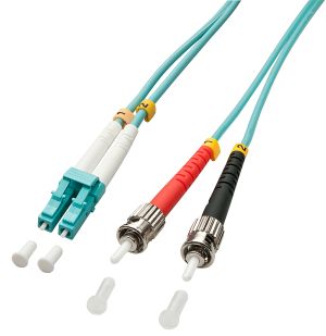 Lindy 5.0m OM3 LC - ST Duplex Cable de fibra óptica e InfiniBand 5 m Turquesa