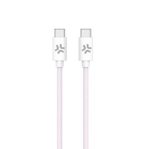 Celly USBCUSBCCOTTPK cable USB 1,5 m USB C Rosa, Blanco