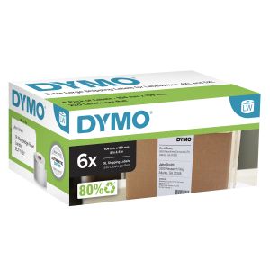 DYMO LW etiquetas auténticas extragrandes de envío para la rotuladora LabelWriter 5XL/4XL | 104 mm x 159 mm | 6 rollos de 220 etiquetas con reverso fácil de retirar (1.320 unidades)