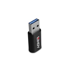 Lindy 71264 cambiador de género para cable USB Type A USB Type C Negro