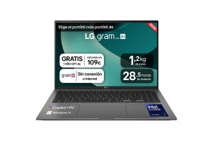LG Gram 16Z90TL-G.AU88B ordenador portatil Intel Core Ultra 7 258V Portátil 40,6 cm (16") WQXGA 32 GB LPDDR5x-SDRAM 1 TB SSD Wi-Fi 7 (802.11be) Windows 11 Home Negro