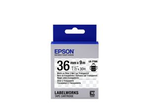 Epson Cinta transparente - LK-7TBN negra transparente/transparente 36/9
