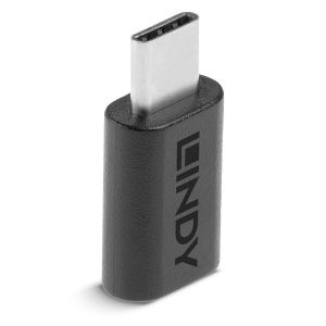 Lindy 41896 cambiador de género para cable USB-C Micro-B Negro