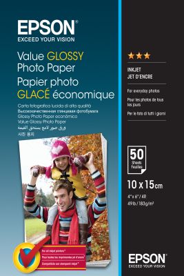 Epson Value Glossy Photo Paper - 10x15cm - 50 Hojas