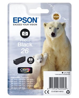 Epson Polar bear Cartucho 26 negro foto (etiqueta RF)