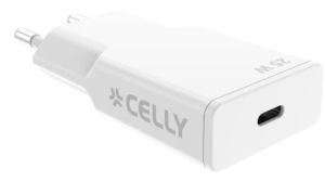 Celly SLIMTC1C25W Portátil, Smartphone, Tableta Blanco Corriente alterna Carga rápida Interior