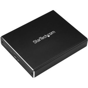 StarTech.com Caja de Dos Bahías M.2 NGFF - USB 3.1 (10Gbps) - RAID - Caja Externa USB-C y USB-A de Aluminio