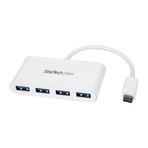 StarTech.com Hub Ladrón USB C con 4 Puertos USB-A (USB 3.0 SuperSpeed de 5Gbps) - Alimentado por el Bus USB - Concentrador Adaptador USB TipoC a USB-A para Ordenador Portátil - Hub Ladrón Tipo C USB 3.1 Gen 1 / USB 3.2 Gen 1 - Blanco