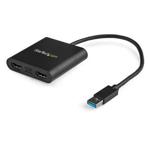 StarTech.com Adaptador Gráfico Externo USB 3.0 a 2 Puertos HDMI 4K - Adaptador de Vídeo Externo 4K para 2 Monitores