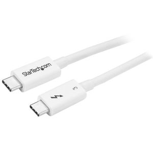 StarTech.com Cable de 0,5m Thunderbolt 3 Blanco - Cable Compatible con USB-C y DisplayPort - USB Tipo C