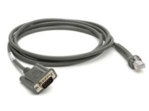 Zebra CBA-R08-S07ZBR cable de serie Gris 2,1336 m RS232 DB9