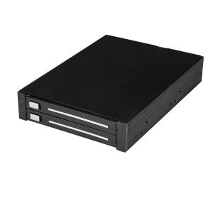 StarTech.com Caja Rack SATA de 2 Bahías de 2,5 Pulgadas para Bahía de 3,5 Pulgadas RAID sin Bandeja de Intercambio en Caliente