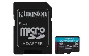 Kingston Technology Tarjeta microSDXC Canvas Go Plus Gen4 de 1 TB, 200 MB/s, A2 U3 V30 y adaptador