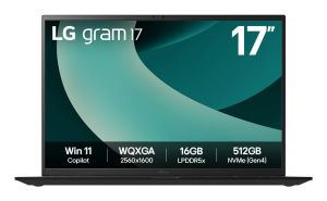 LG Gram 17Z90T Copilot+ PC Intel Core Ultra 7 255H Portátil 43,2 cm (17") WQXGA 32 GB LPDDR5x-SDRAM 1 TB SSD Wi-Fi 7 (802.11be) Windows 11 Pro Español Negro