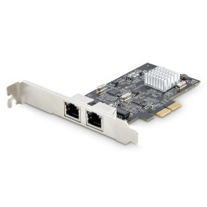 StarTech.com Tarjeta PCI Express de Red Ethernet 2 Puertos NBASE-T 2,5G - NIC I225-V - Tarjeta de Red de 2 Puertos para Ordenador de Sobremesa - Tarjeta PCIe de Red LAN