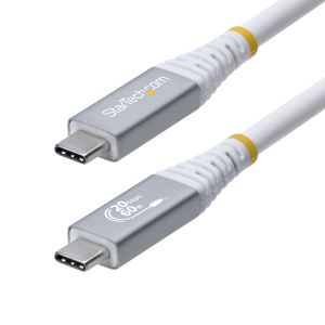 StarTech.com Cable USB4 3m - Cable USB-C Certificado USB-IF - 20Gbps - PD 240W EPR - 4K120 - DP 1.4 - Cable USB Tipo C - Recubrimiento de TPE - Blanco